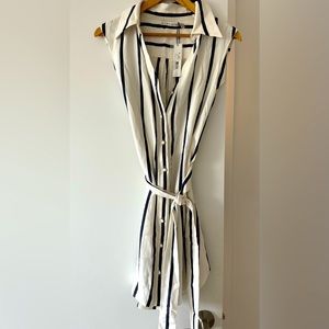 Alice + Olivia Payton striped button-Front shirt dress